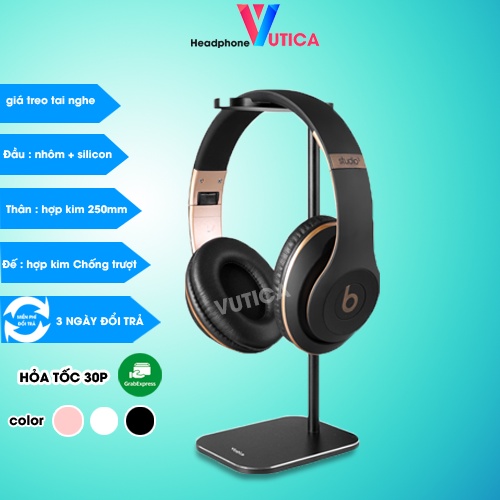 Headphone stand cao cấp GTN03 đệm silicon chống xước hợp kim nhôm sơn tĩnh điện 250mm ,giá treo tai nghe hợp kim cao cấp