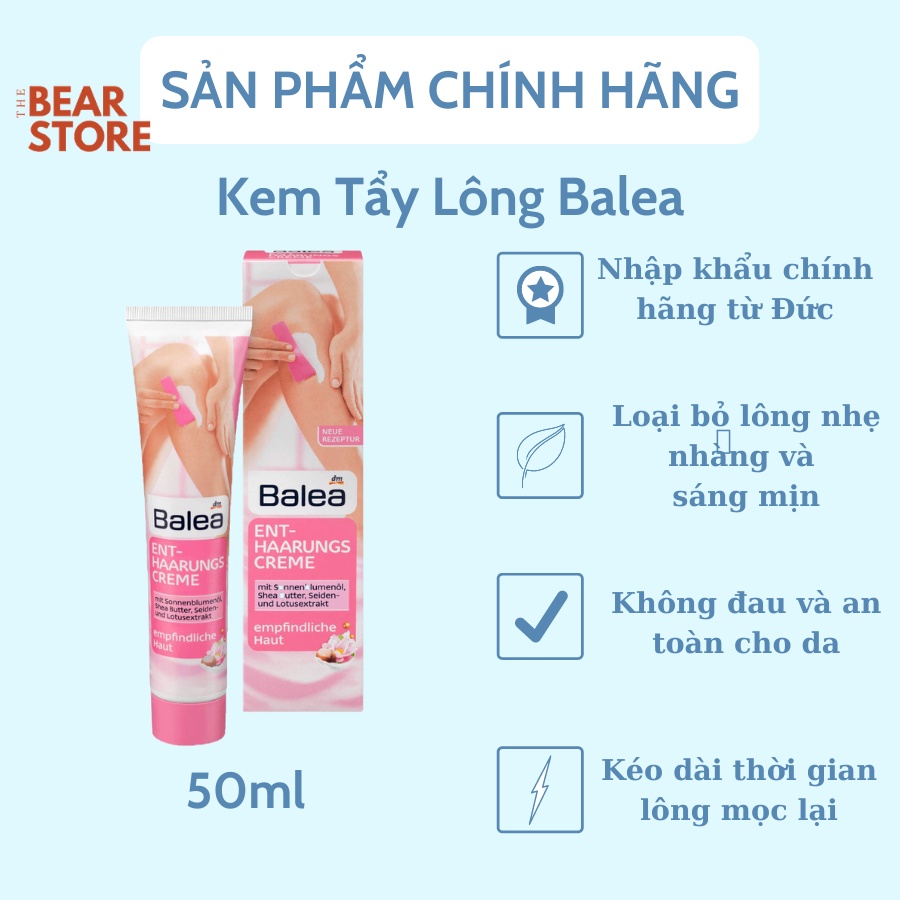 Kem tẩy lông Balea Enthaarungscreme xuất xứ Đức 125ml