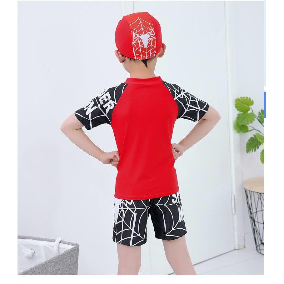 Đồ bơi siêu nhân cho bé kèm nón bơi
