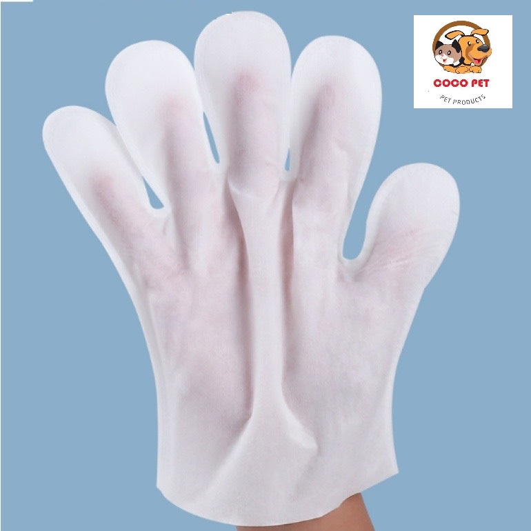 Găng Tay Tắm Khô, Khử Mùi Hôi Vệ Sinh Cho Chó Mèo Không Cần Tắm Lại Dùng 1 Lần Tiện Dụng