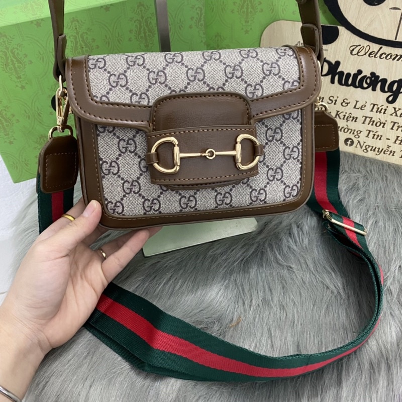 Túi Viền Nâu Hồ Ngọc Hà bản 2 dây đeo hàng siêu cấp size 19cm (ảnh thật shop chụp - kèm video shop quay)