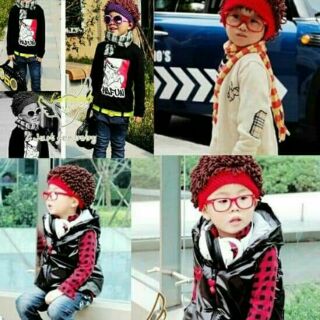 Nón len tóc giả cho bé trai