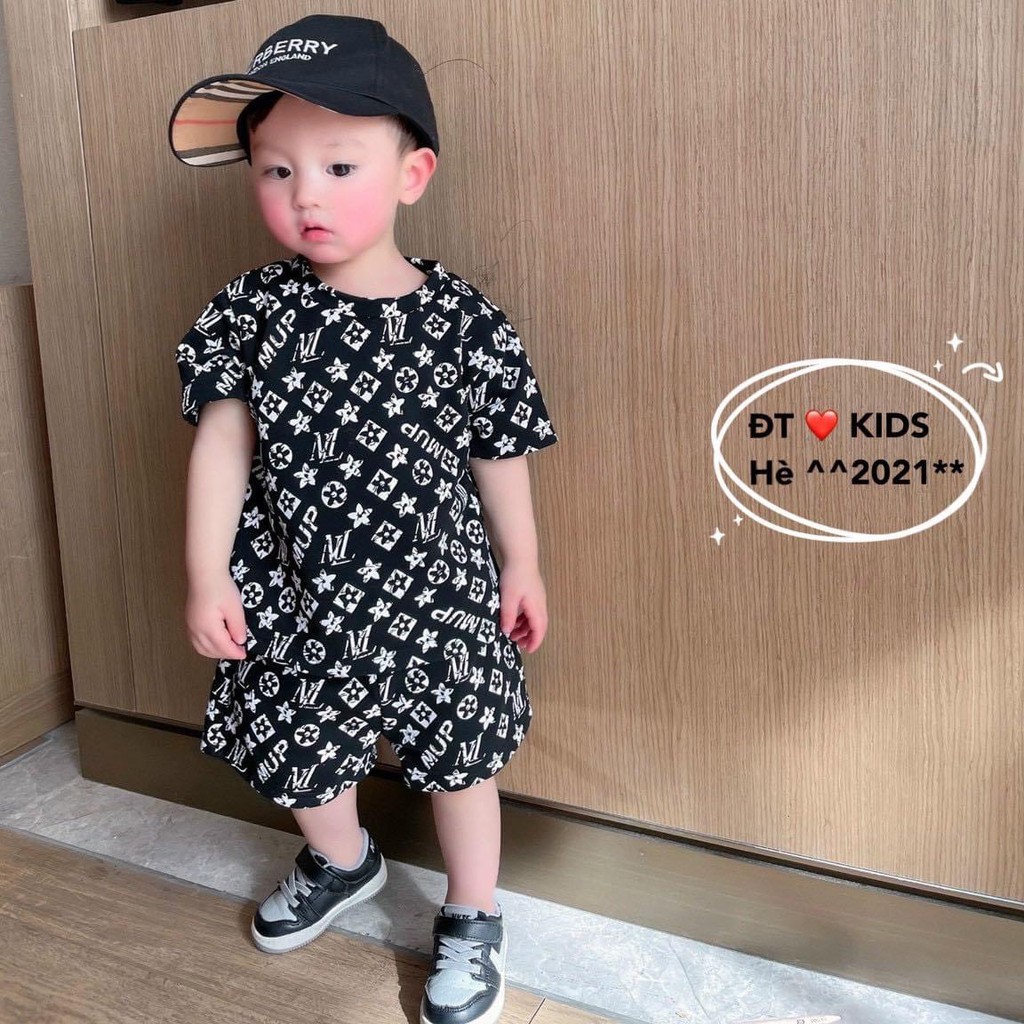 Bộ cộc tay LV Sup cho bé trai bé gái AF KID chất liệu cotton cao cấp siêu mềm siêu mát