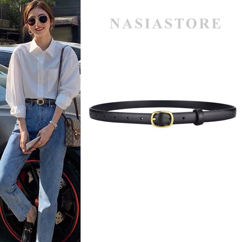 Thắt lưng nữ Nasiastore dây nịt nữ khóa kim loại thời trang cao cấp da thật hàng cao cấp TLNA11