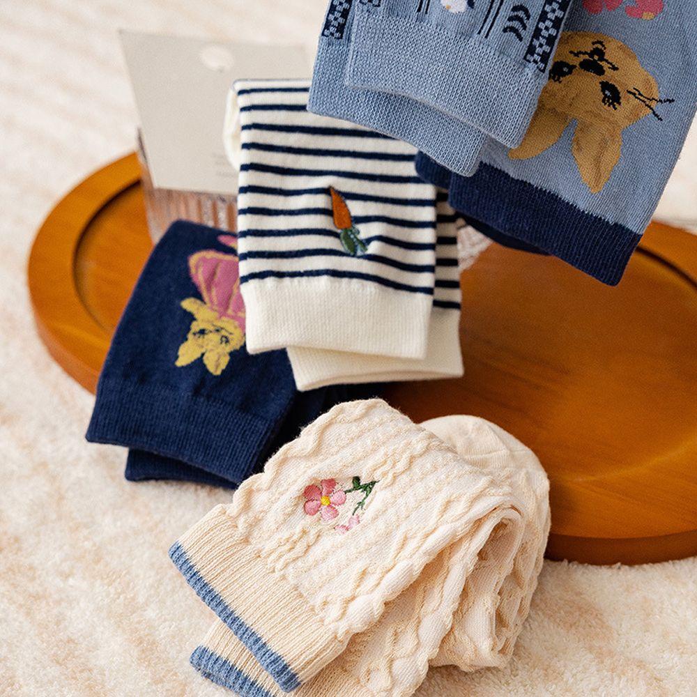 Vớ Cotton Thoáng Khí Họa Tiết Thỏ Phong Cách Harajuku Cho Nữ