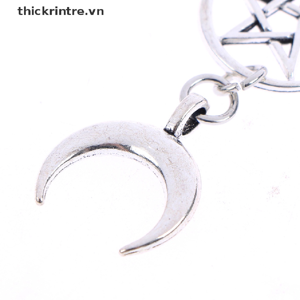 Bông Tai Đính Đá Đen Và Ngôi Sao Mặt Trăng Phong Cách Gothic