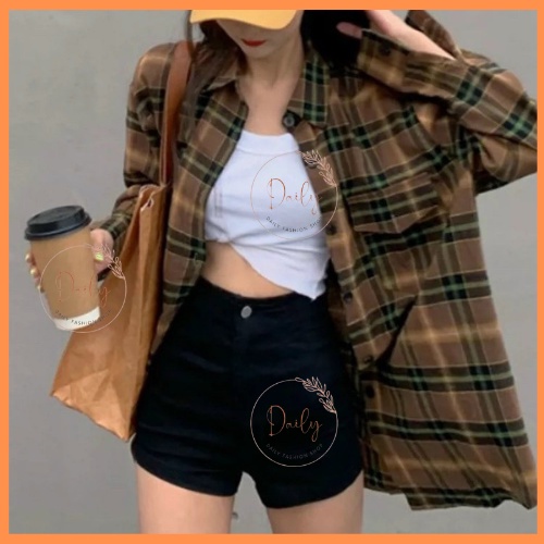 Quần Short kaki Nữ Lưng Cao Cạp Cúc Chất Kaki Đứng Form Ôm Sát Vòng 3 Tôn Dáng Daily