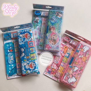 Set bộ dụng cụ học tập 8 món hình Hello Kitty màu hồng cho học sinh bé gái - 19KT9536