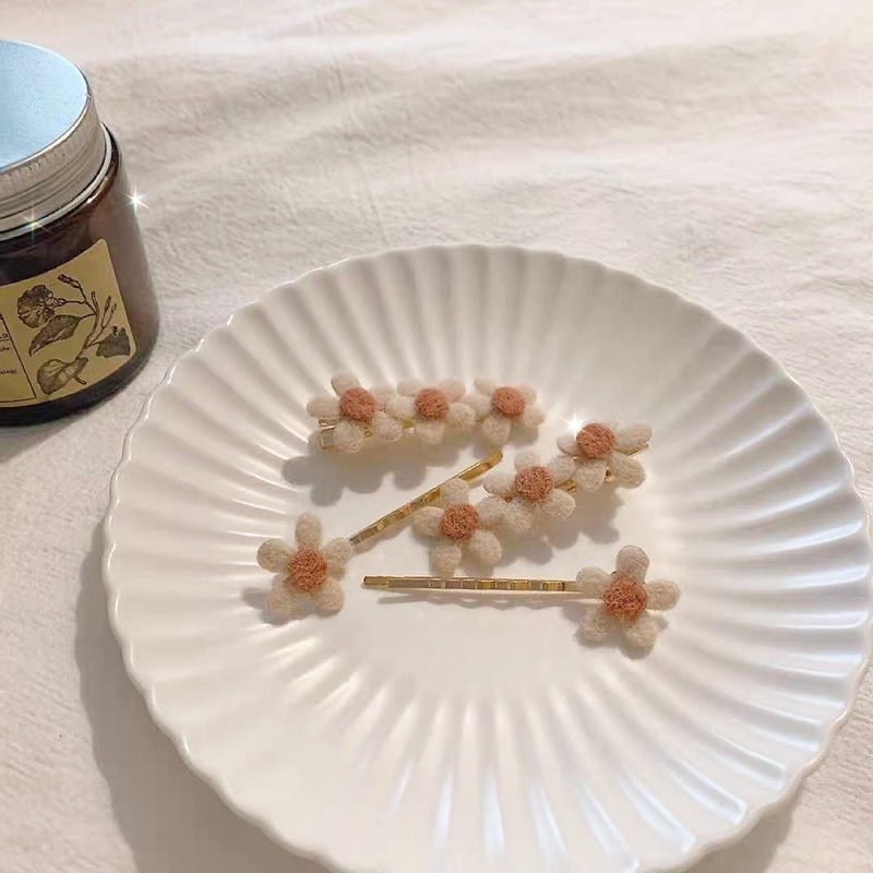 Kẹp tóc hoa 5 cánh bông chọc mini dễ thương mã FS-112