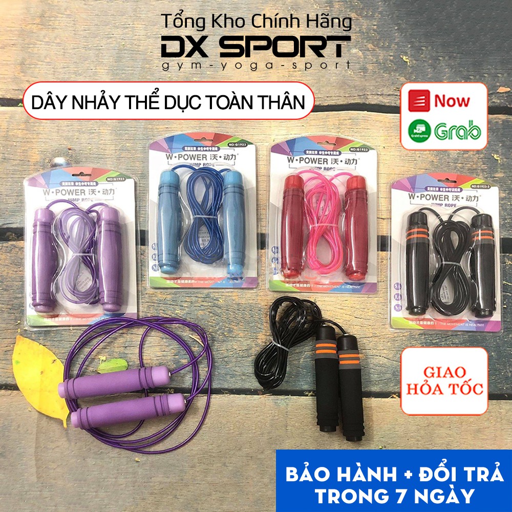 Dây nhảy giảm cân tập thể dục lõi thép bền đẹp nhẹ cao cấp W-Power có thể tập ở nhà.