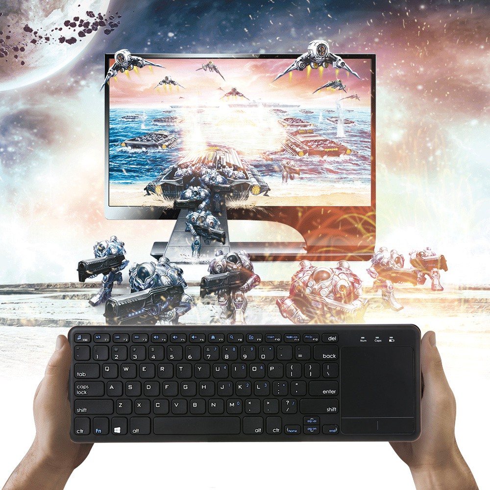 Bàn phím không dây 2.4G tích hợp cảm ứng cho Android TV máy tính