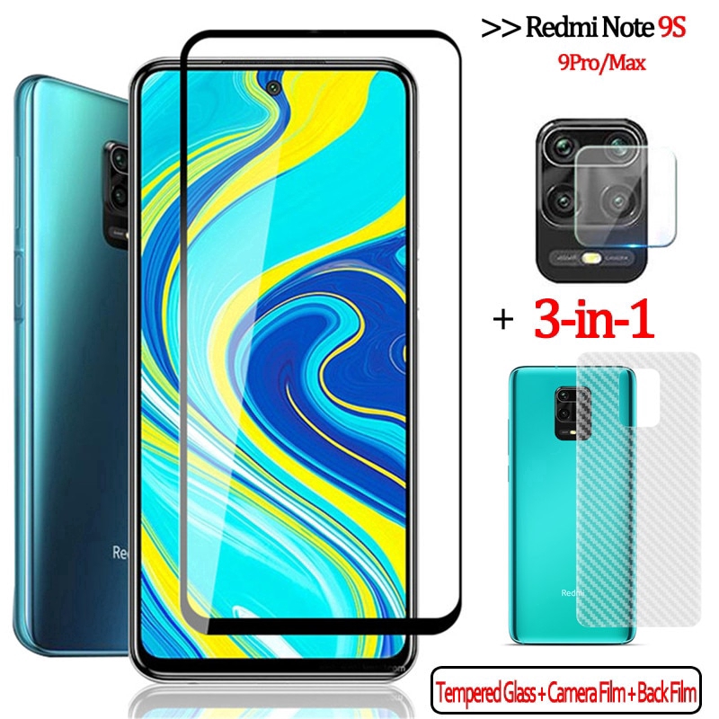 Màng dán cường lực bảo vệ camera sau 3 trong 1 cho Xiaomi Redmi Note 9s 9 pro