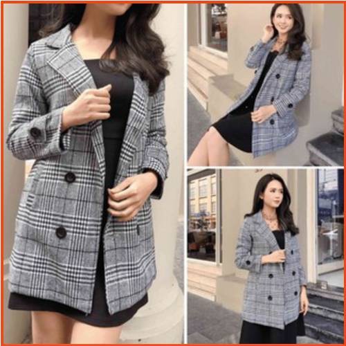 [NEW 2021] Áo Khoác Dạ Kẻ, Dạ Tweed Dáng Dài, dạ kẻ caro hàng Quảng Châu cao cấp, áo khoác dạ nữ, áo kaki nu co long | BigBuy360 - bigbuy360.vn