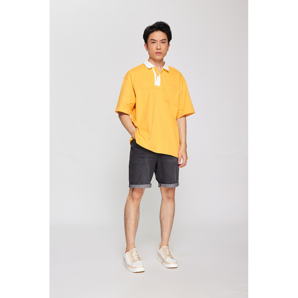 Quần Short BOO Nam Vải Jeans Co Dãn Gập Gấu