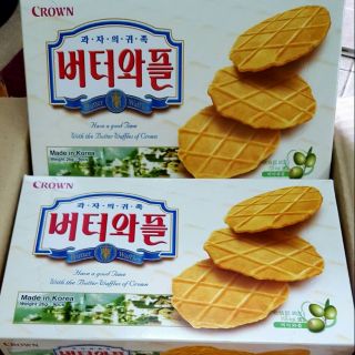 Bánh Crown Butter Waffles - Hộp 237 g - Xuất xứ Hàn Quốc.HSD : 6/2022
