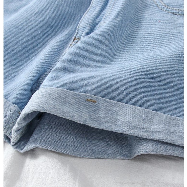 Quần Short Jean Nữ Lưng Cao Ống Rộng Dễ Phối Đồ