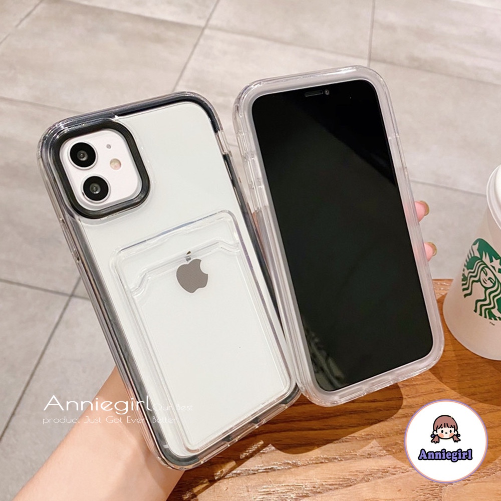 Ốp điện thoại tpu chống sốc có ngăn đựng thẻ tiện lợi cho iPhone 13 12 11 Pro Max X Xs Max Xr 8 7 Plus