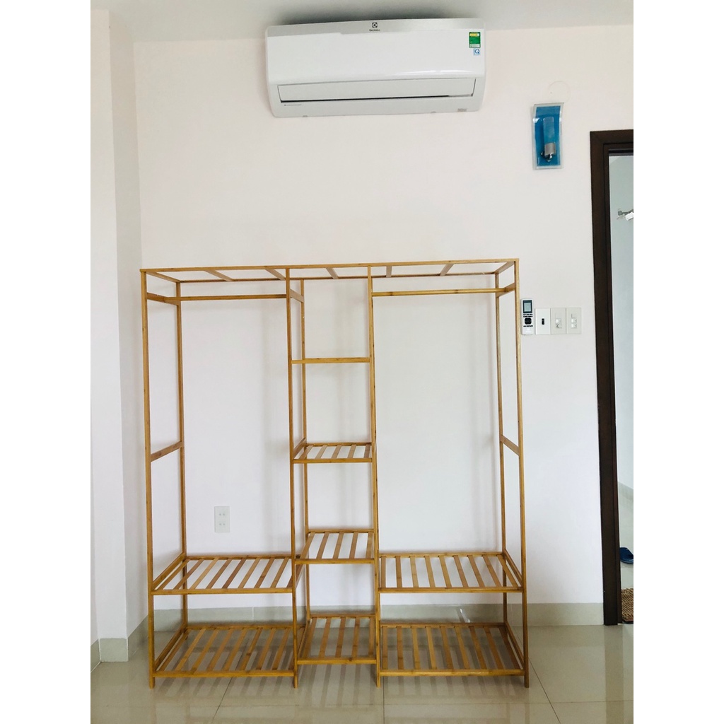 Tủ quần áo 3 ngăn gỗ thông cao cấp, tủ treo quần áo decor phong cách vintage Ant Home - ND060