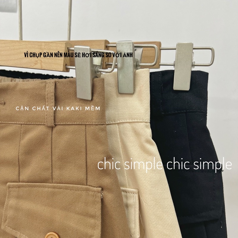 Chân váy kaki nữ kiểu túi trước dày dặn lên form xinh