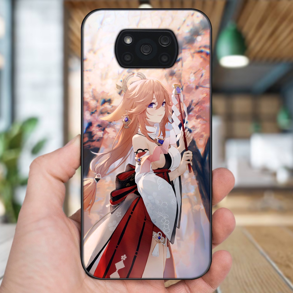 Ốp lưng Xiaomi Poco X3, Poco X3 Pro, Poco X3 NFC viền đen in hình Yae Miko Genshin Impact