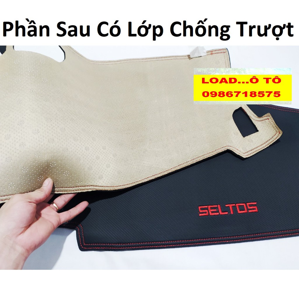 Thảm Taplo Xe Kia Seltos 2022-2020 Mẫu Da Carbon Cao Cấp