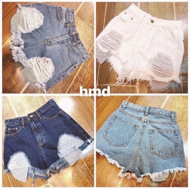 Quần short jean rách túi thailand