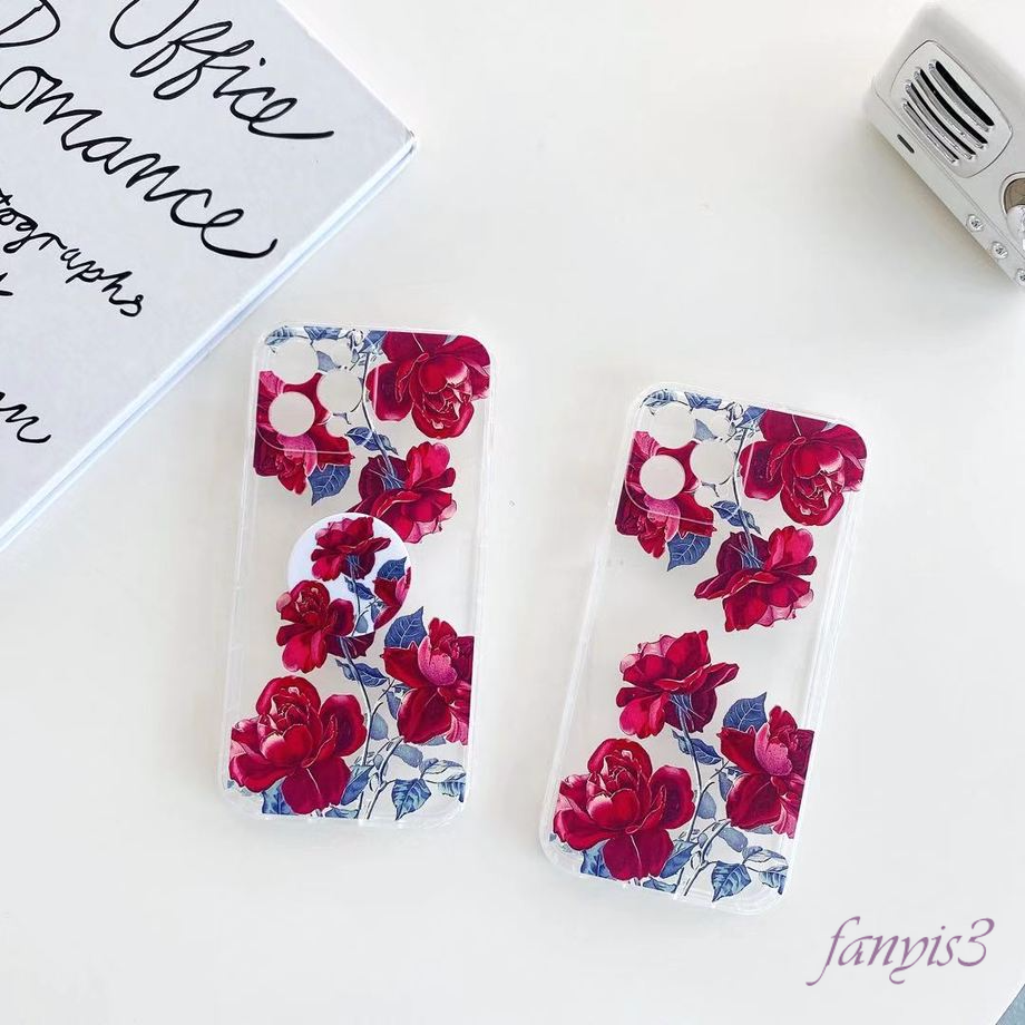 Iphone 12 11 Pro Max 12 Mini Xs Max Xr 7 8 6 6s Plus Ốp Điện Thoại Trong Suốt Chống Rơi In Hình Hoa Hồng Cho | BigBuy360 - bigbuy360.vn