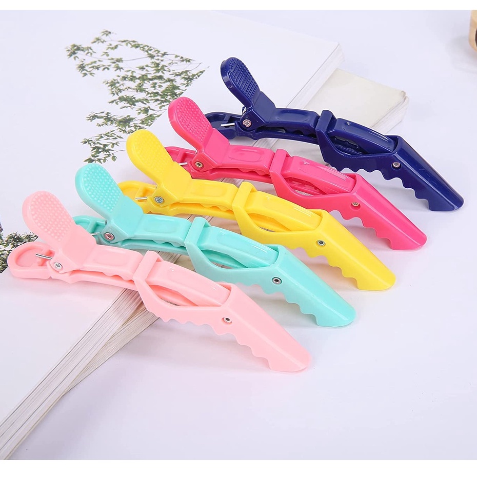 Hh & LL Set 10 Kẹp Tóc Răng Thưa Và Thiết Kế Hai Bản Lề Chuyên Dụng Cho Salon Làm Tóc Chuyên Nghiệp - 10 Gói