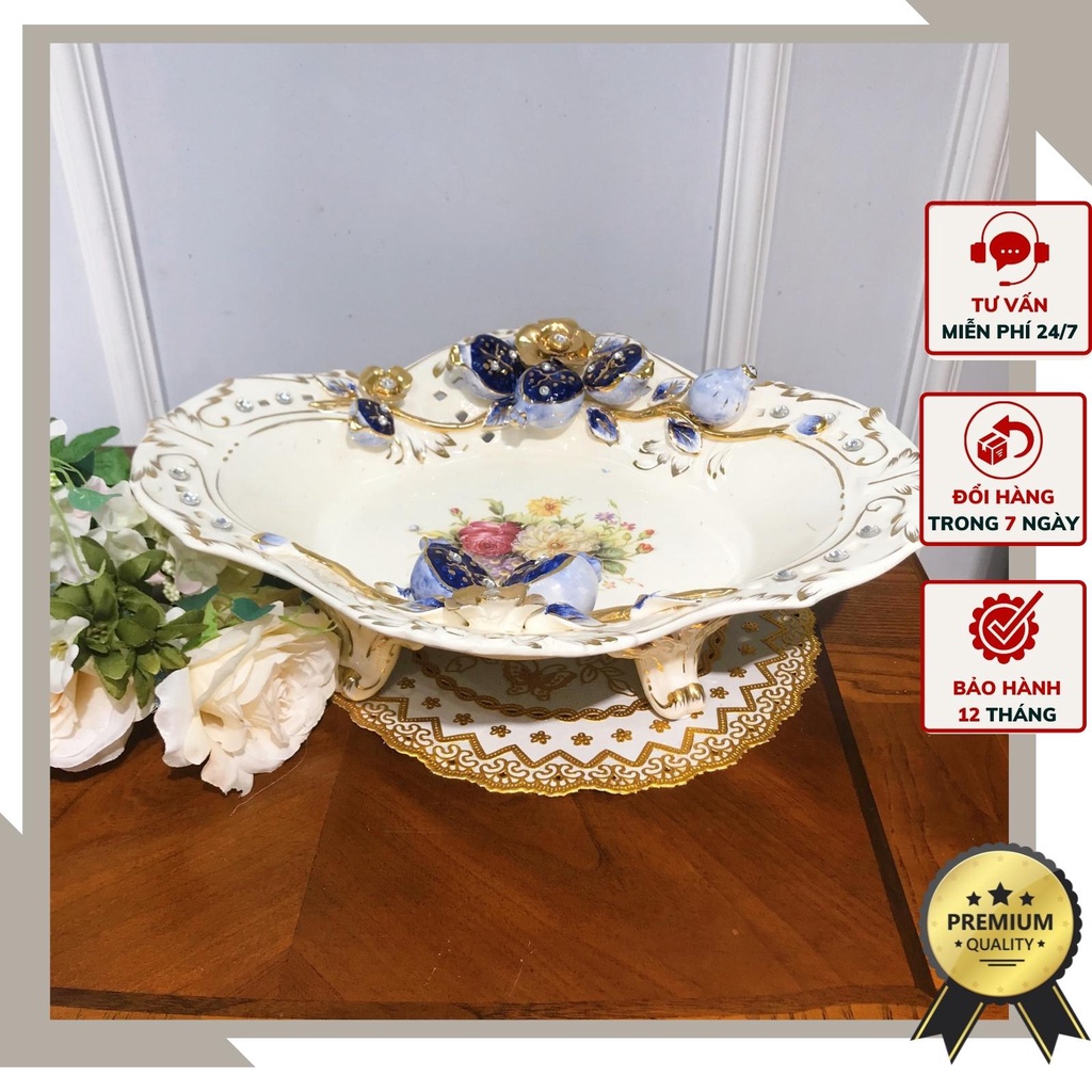 Đĩa đựng hoa quả CB20-DQ1 họa tiết nổi 3d hình quả lựu siêu đẹp