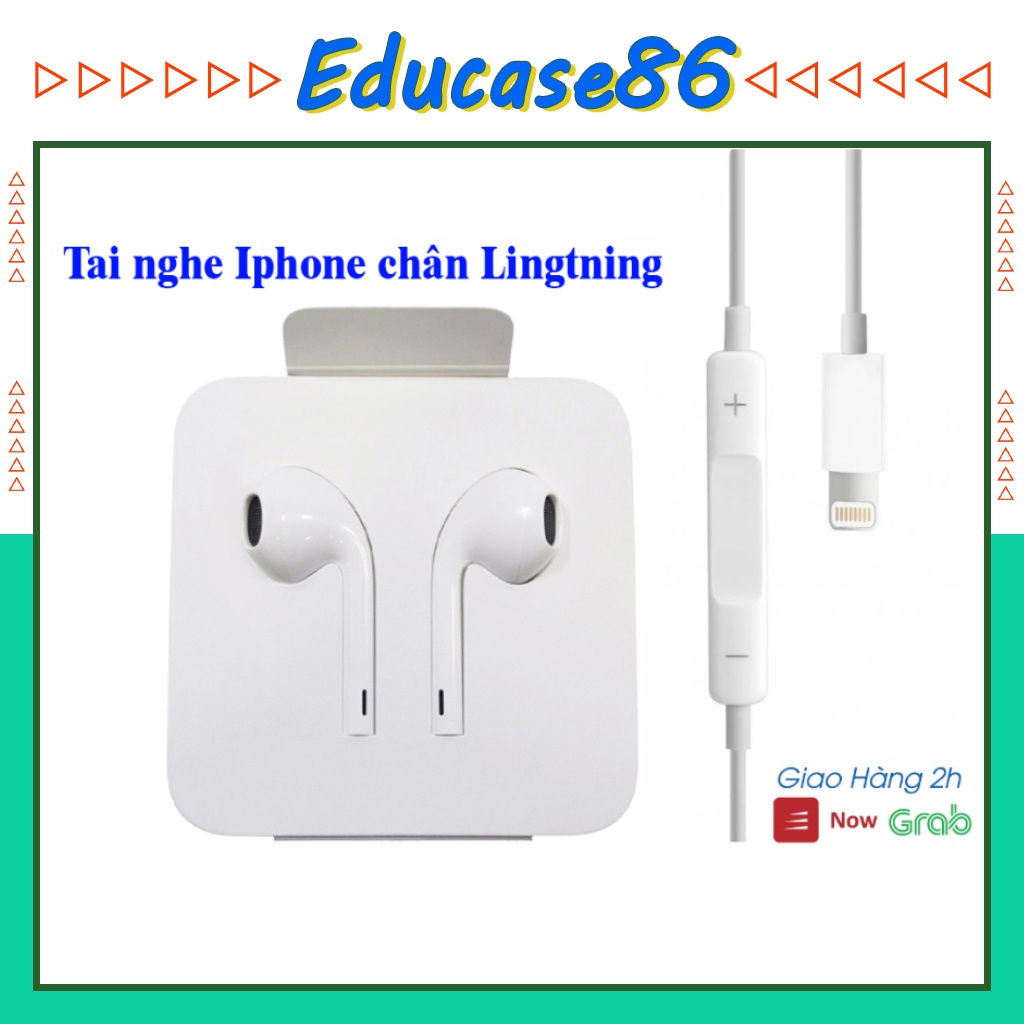 Tai nghe IPHONE chân Lightning - có Mic - Tương thích từ dòng Iphone 7 đến Iphone 12 Pro max, Tai nghe Apple Educase86