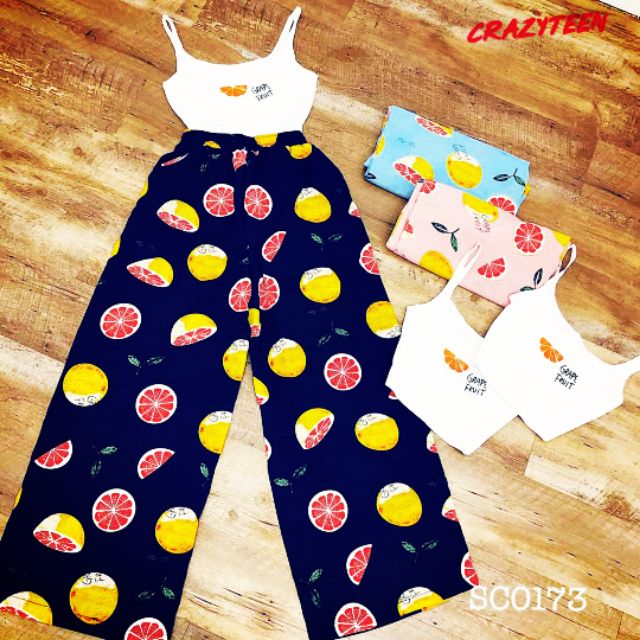 Set áo 2 dây quần ống rộng