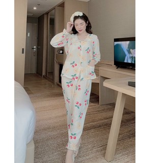 Bộ bầu dài tay có khóa cho con ti mặc bầu và sau sinh họa tiết xinh xắn