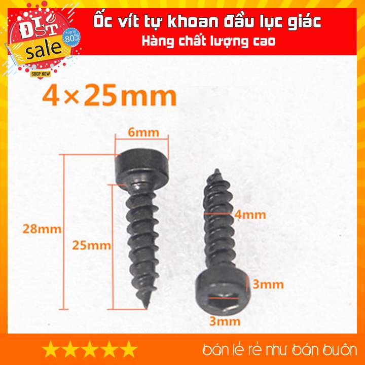 Ốc vít tự khoan đầu lục giác chìm M3 M4 M5