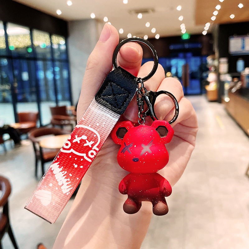 Móc Khóa Gấu Bearbrick Tắc Kè Hoa Đáng Yêu, Móc Khóa Treo Balo phong cách trẻ trung hot trend Tik Tok