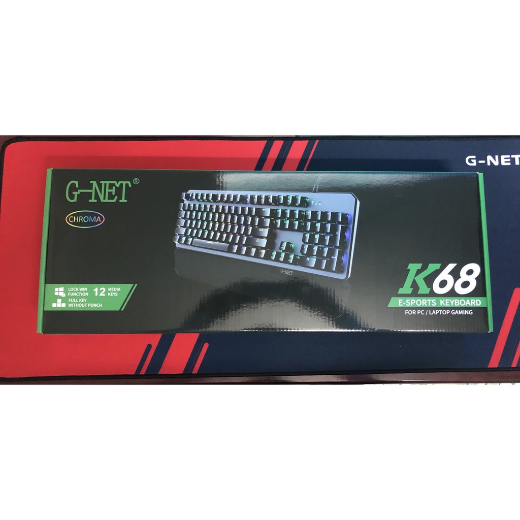 Bàn phím gaming cơ Gnet K68 Led rainbow