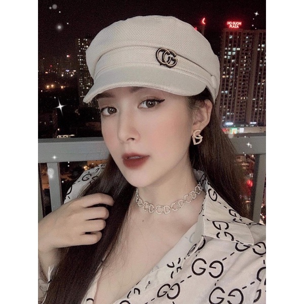 Set Vòng cổ xích bông tai - choker dior - choker hiệu ( set choker + bông tai )