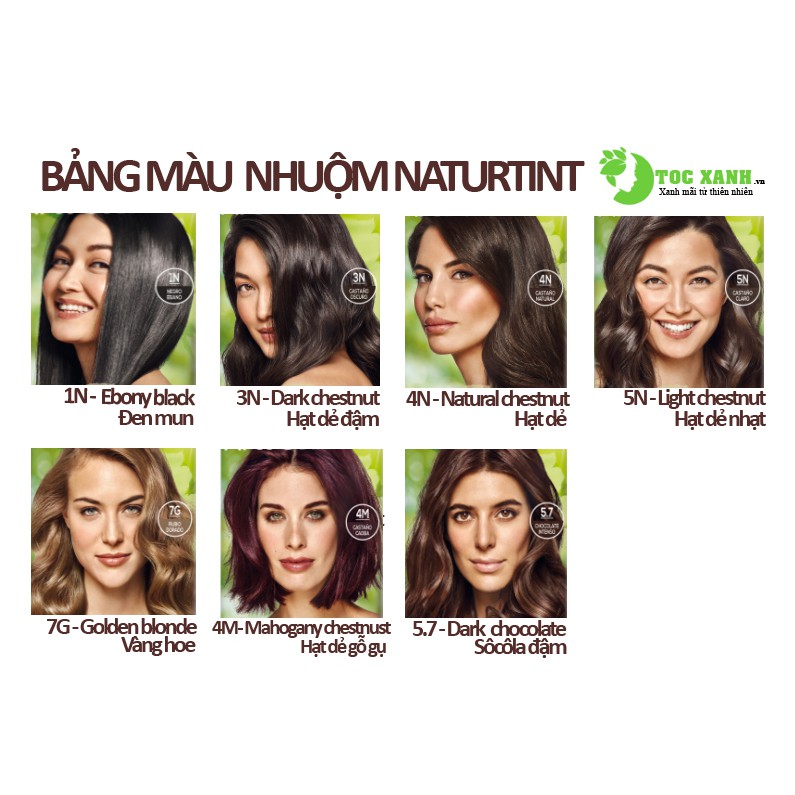 [Màu gỗ gụ 4M] Gel nhuộm, dưỡng tóc với 5 thảo dược Naturtint chính hãng Tây Ban Nha