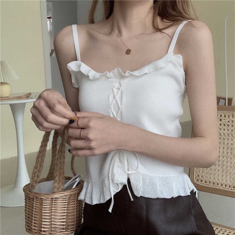 Áo yếm croptop nữ dây đan chéo chất mịn đẹp