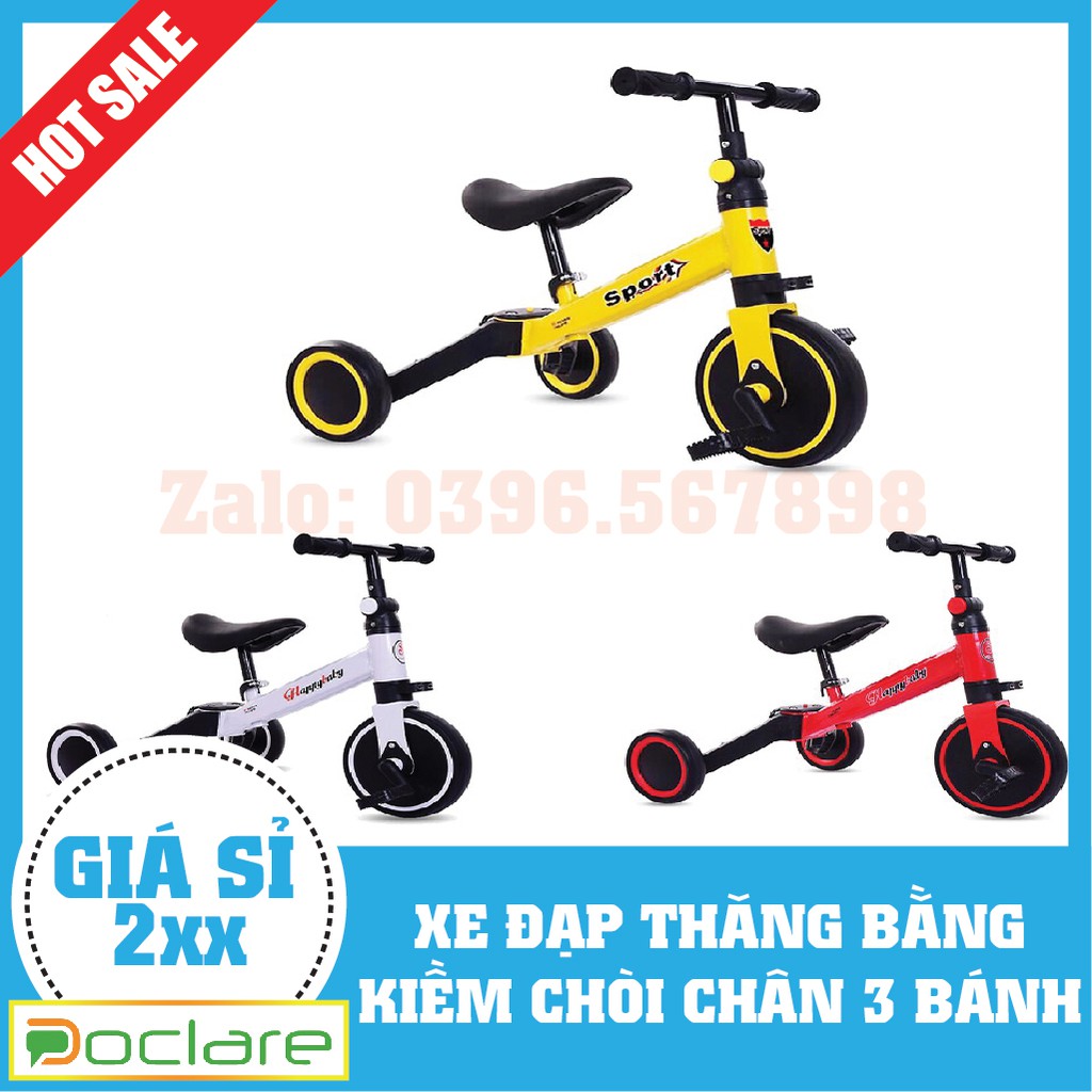 XE ĐẠP THĂNG BẰNG KIÊM XE CHÒI CHÂN 3 TRONG 1 - CHÍNH HÃNG HAPPY BABY
