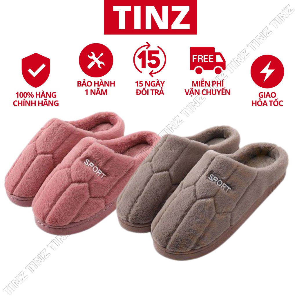 ✾☫Dép bông, lông đi trong nhà nữ nam mùa đông quai ngang hình thú cute đế cao su TINZ|Mã Sport