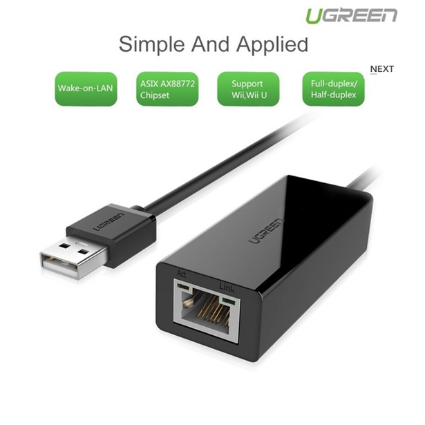Cáp chuyển USB sang LAN 10/100Mbps Ugreen 20254