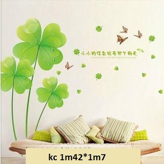 decal dán tường hoa xanh