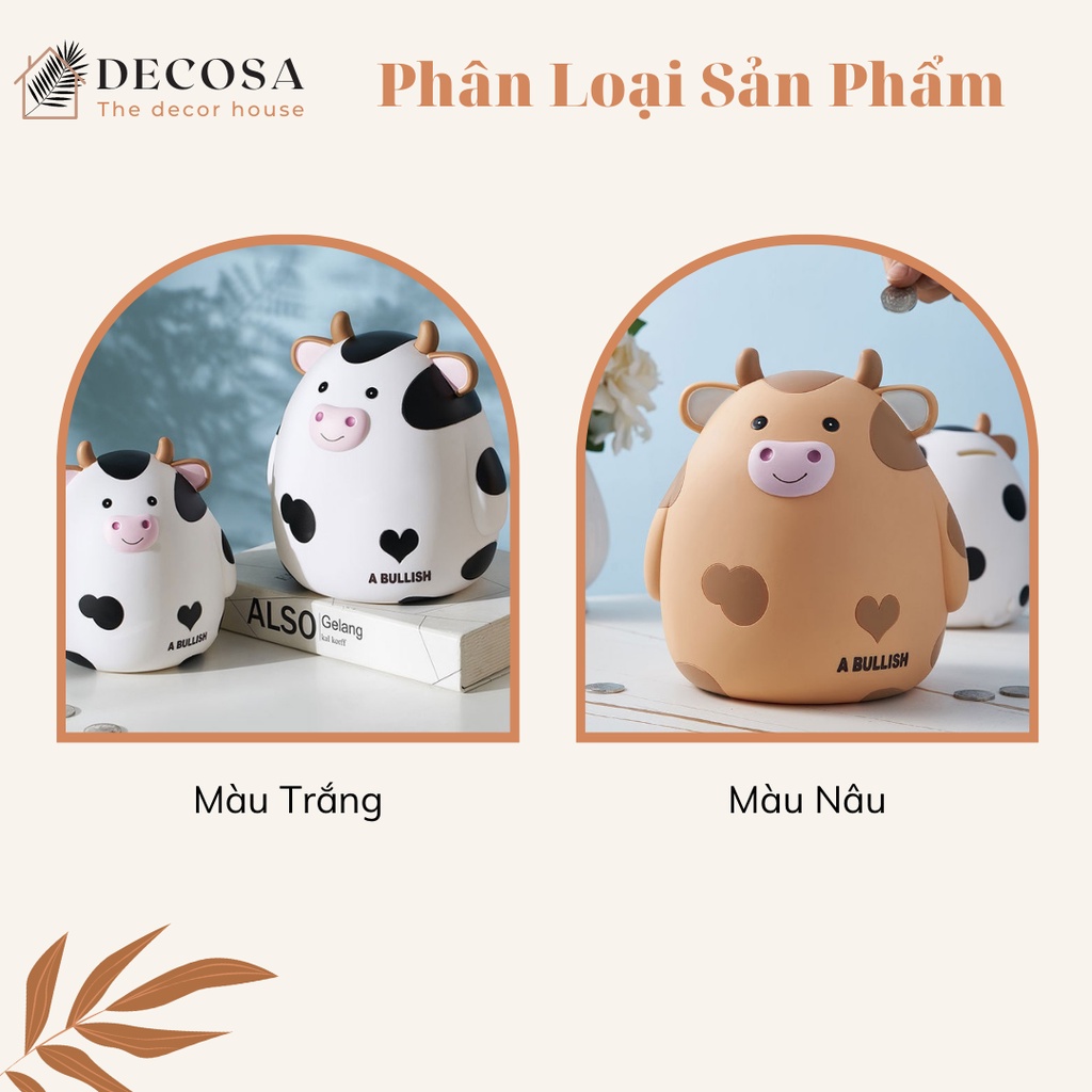 Ống heo đựng tiền tiết kiệm hình con bò dễ thương DECOSA