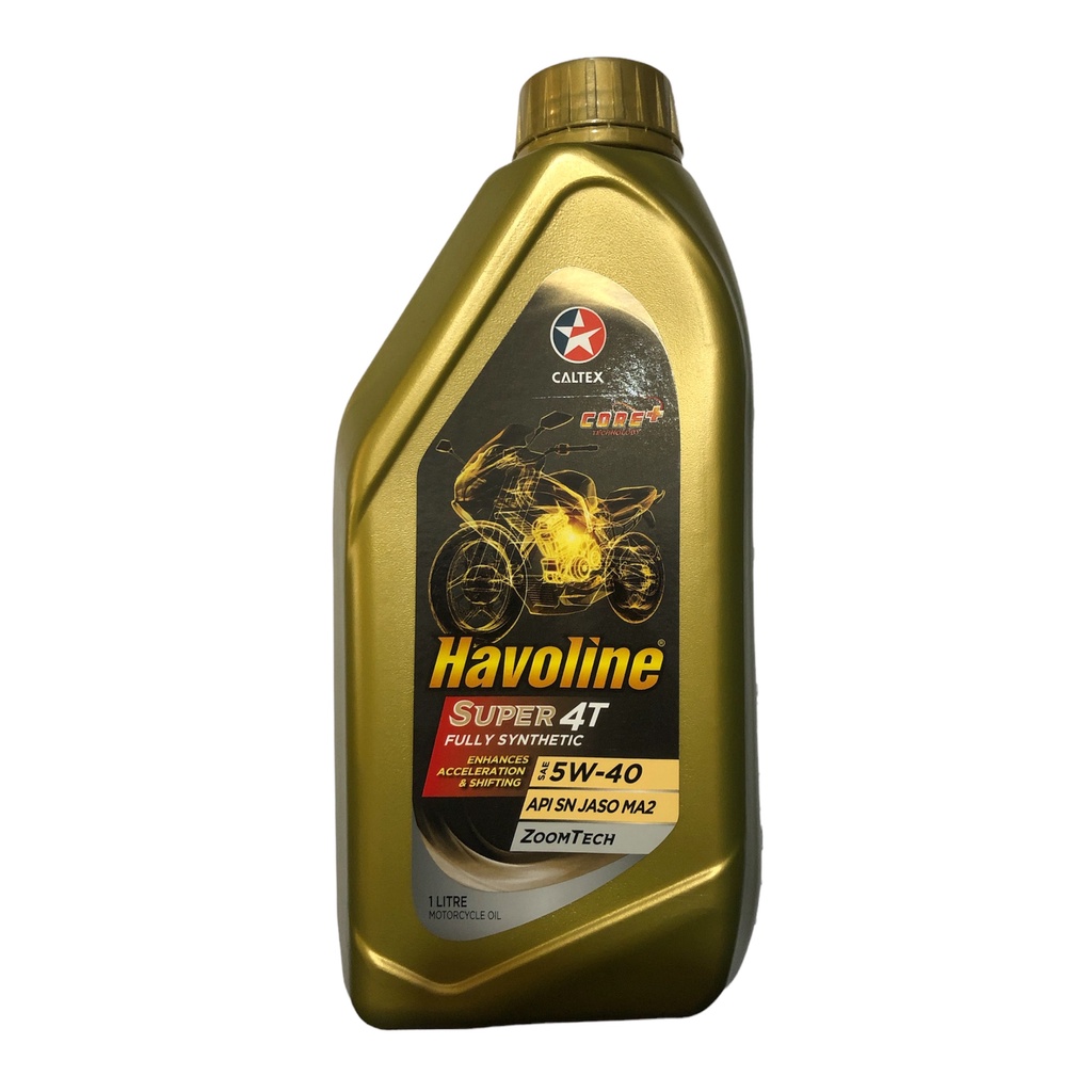 Nhớt xe số tổng hợp 100% Caltex Havoline Super 4T Fully Synthetic 5w40 
