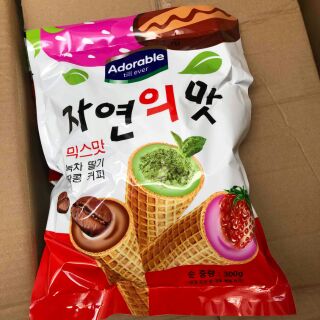 Sỉ 1 thùng bánh ốc quế thập cẩm Adorable Hàn Quốc 300g
