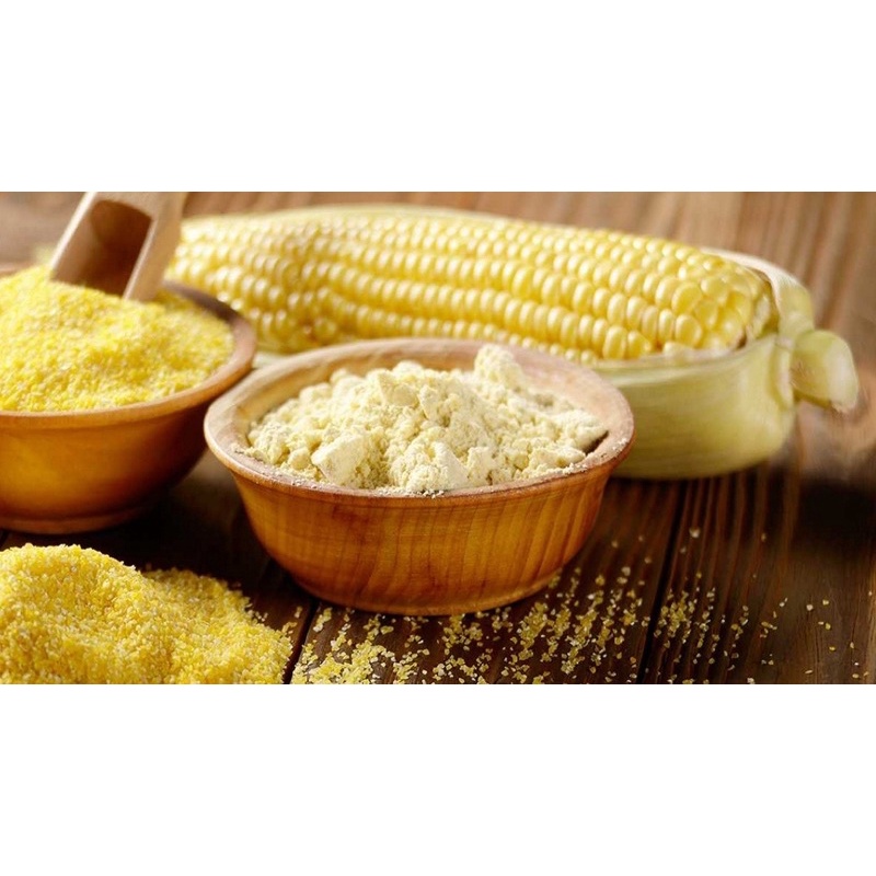 1kg bột ngô tẻ  rang xay mịn nguyên chất thơm ngon, dùng làm bánh hoặc mồi câu cá