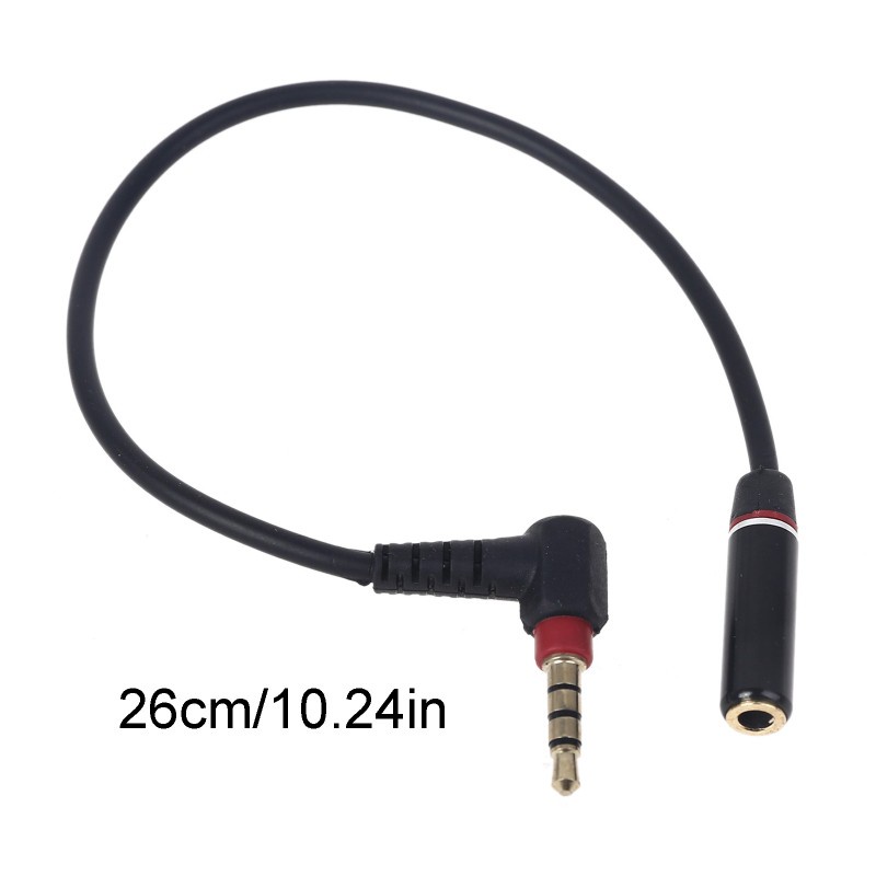 Dây cáp nối dài Aux 3.5mm 90 độ 4 cực 26cm dành cho tai nghe/máy phát MP3 trong xe hơi