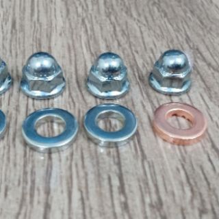 Bộ 4 ốc chụp & Long đen đầu bò
