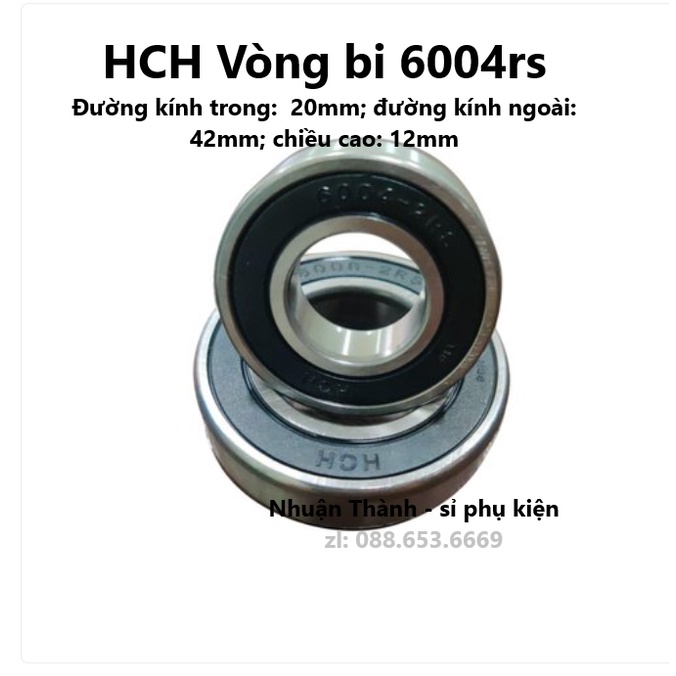 Vòng bi 6004 chịu nhiệt tốc độ cao kích thước 20*42*12mm