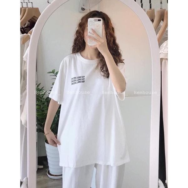 [Mã FADI5K245 giảm 5K đơn 0đ] [ Quà tặng là khẩu trang bạn nhé] Sét đồ nữ trắng vải cotton áo phông quần ống rộng | BigBuy360 - bigbuy360.vn